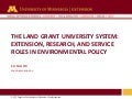 Extension, research, and service as policy tools