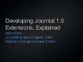 Developing Joomla! 1.5 Extensions, Explained