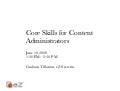 Core Skills for Content Administrators
