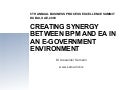 Creating synergy between BPM and EA in an e-government environment
