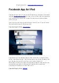 Facebook app for ipad