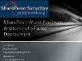 Avoiding Failed SharePoint Deployments: SharePoint Worst Practices