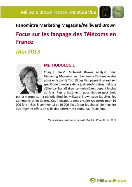 Fanomètre mai 2013 focus sur les télécoms