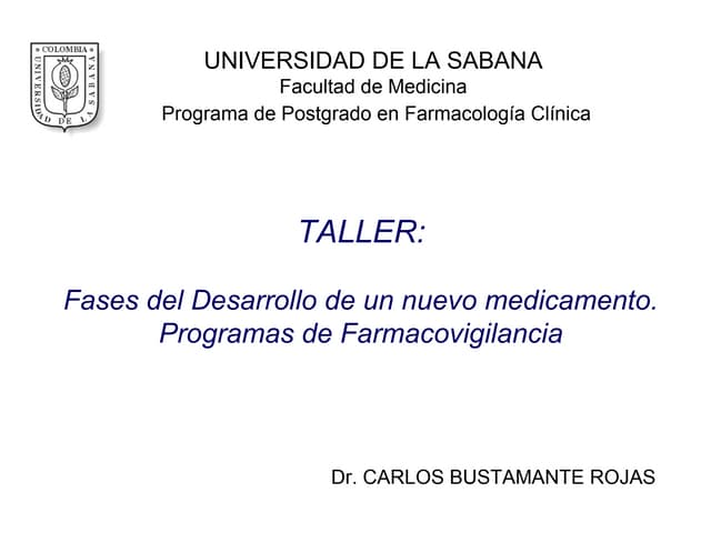 Fases del desarrollo  de un fármaco taller