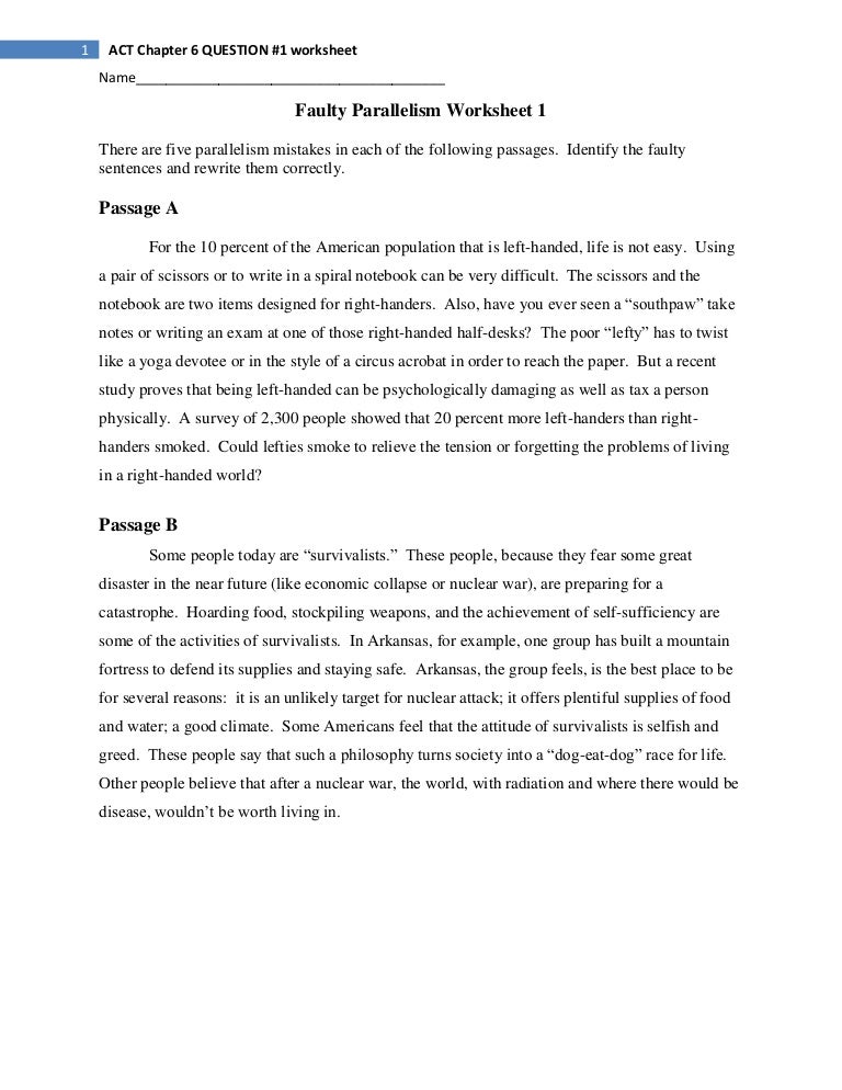 Printables Parallelism Worksheet faulty parallelism worksheet 1