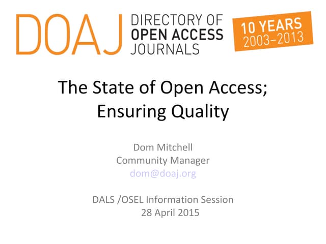 The State of Open Access in USA | Ensuring Quality