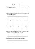 Feedback questionnaire