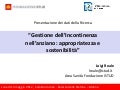 Gestione dell’Incontinenza nell’anziano: appropriatezza e sostenibilità