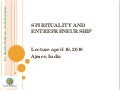 Spirituality and Entrepreneurship Lecture