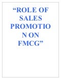 ROLE OF SALES PROMOTION ON FMCG