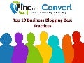 Top 10 Business Blogging Best Practices