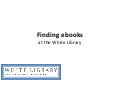Finding ebooks