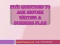 Five questions to ask before writing a business plan