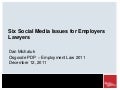 Five social media issues for employers lawyers