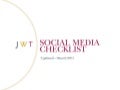 Social Media Checklist (Updated - March 2011)