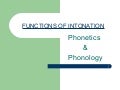 Fnctions Of Intonation