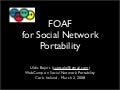 FOAF for Social Network Portability