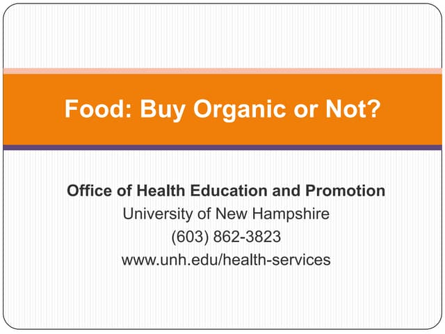 Organic or Not? 