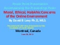 Moral, Ethical, Halakhic Concerns of the Online Environment 