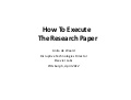 How to Execute A Research Paper