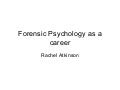 Forensic Psychology as a Career