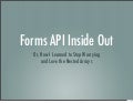 Form API Intro