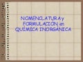 Formulación y nomenclatura