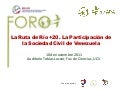 Presentación del Foro La Ruta de Río+20: La participación de la sociedad civil de Venezuela