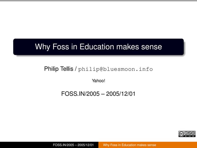 Why FOSS in education makes sense