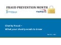 Special Webinar: Charity Fraud - What does your charity need to know? Part 1 of 2