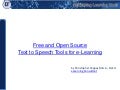 Free and Open Source Text to Speech Tools for e-Learning