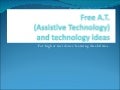 Free At And Technology For Higher Incidence Special Needs
