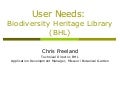 User Needs for BHL