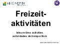 Freizeit - leisure time activities in German