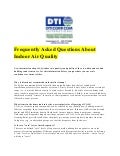 Frequently asked questions about indoor air quality