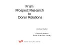 From Prospect Research to Donor Relations