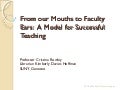 From My Mouth to Faculty Ears: A Model for Successful Teaching