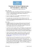 Overview of the Use of Endorsements  and Testimonials in Advertising 