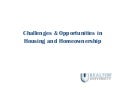 Challenges & Opportunities in Housing and Homeownership 