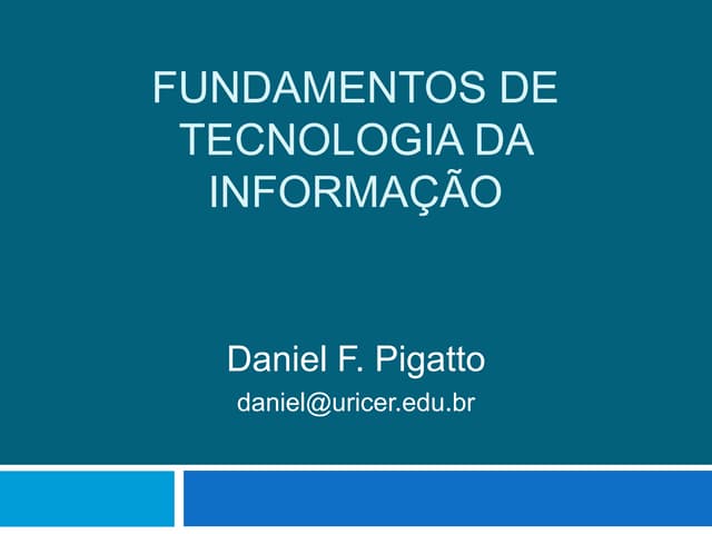 Palestra de Conceitos de Fundamentos de Tecnologia da Informação
