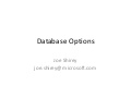 Microsoft Database Options