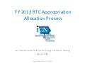 Fiscal year 2013 RTC Presentation