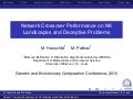 Network Crossover Performance on NK Landscapes and Deceptive Problems