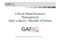 Critical Water Resource Monitoring - Sana´a Basin / Yemen