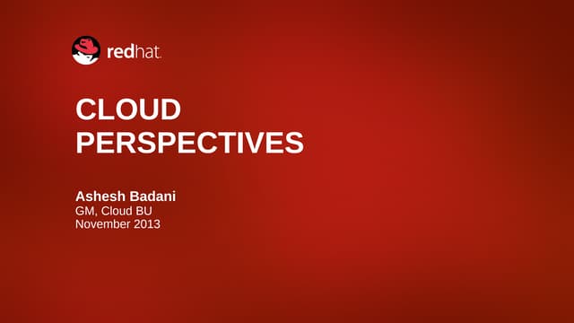 Red Hat Cloud Perspectives