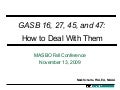 Gasb 16, 27, 45, & 47 masbo