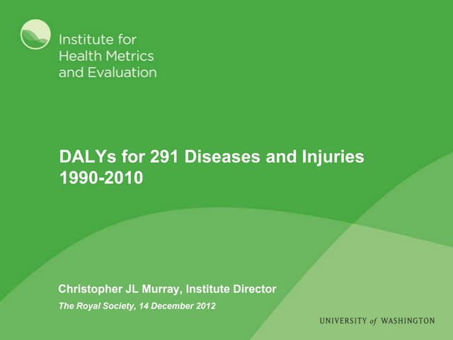 DALYs for 291 Diseases and Injuries 1990 - 2010