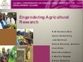 &rsquo;Engendering Agricultural Research&rsquo;