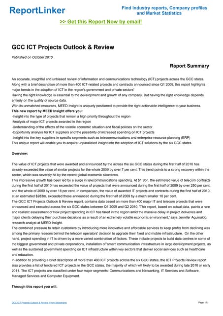 GCC ICT Projects Outlook & Review