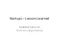 Failed Startups - Lessons Learned